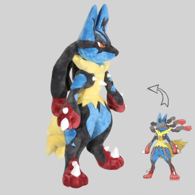 130/70cm Big Size Pokemon Lovely Lucario Plush Toys Soft Stuffed Doll Cute Throw Pillow Room Decoration Children's Birthday Gift