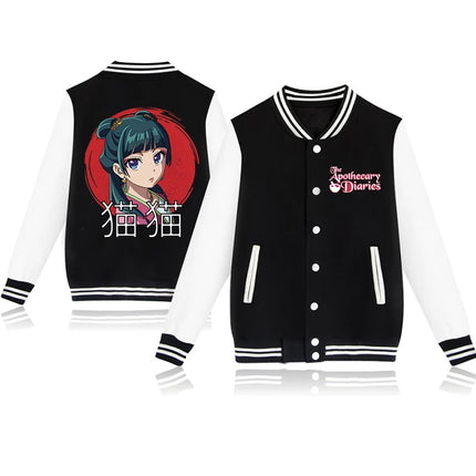 New Anime The Apothecary Diaries MAOMAO Print Baseball Jacket Men Women Autumn Winter Casual Jacket Long Sleeve Baseball Uniform
