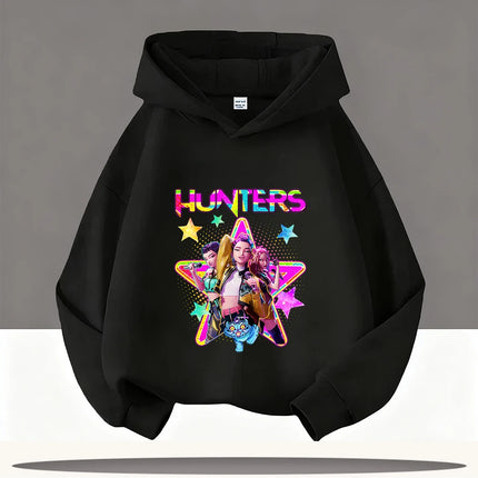 KPop Demon Hunters Hoodies Baby Girl Boy Clothes Fashion Casual Hooded Sweatshirts K-Pop Demon Hunters Pullover Kids Outfits Gif