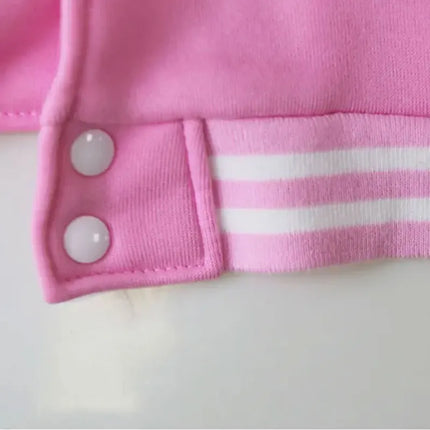Positive Quote Letter Graphic Print Baseball Jacket Women Pink Palm Puff Butterfly Y2K Design Overcoat Butterfly Lover Jackets
