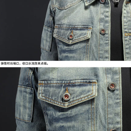 The Main Promotion of New Explosive Embroidered Coat Spring and Autumn New Men's Trends with Popular Denim Jacket Clothing