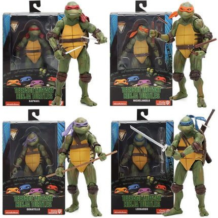 Ninja Turtle Anime Action Figure, Neca 1990 Film Version, Edição limitada, Estátua de PVC, Presentes de Aniversário do Menino