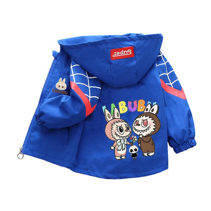 Kids labubu Clothes Autumn Baby Boys Girls Jacket Fashion Cartoon Stitch Print Outerwear for Kids Clothes Children Summer Coat