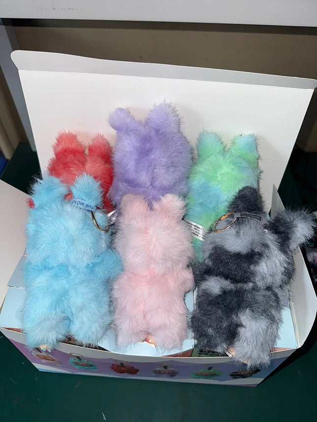 Hot Sale Labubu Sitting Plush Doll Blind Box Mystery Toy Kawaii Macaron Series Soft Stuffed Keychain For Fans