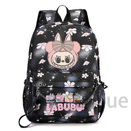 Cute Cartoon Backpack Teenager Girl Zimomo Knapsack Mokoko Charm Junior Student Casual Commute Back To School Waterproof Bags