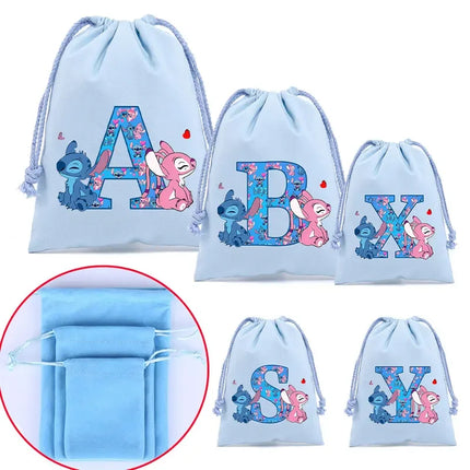 Disney Stitch Drawstring Bag Anime Fashion Jewelry Dust Bags Home Storage Pockets Portable Shopping Pouch Candy Gifts Handbag
