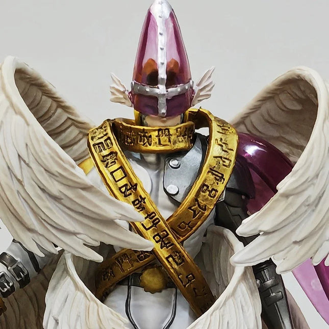 22cm Holy Angemon Figures Digimon Adventure Anime Angewomon LED Action Figurines PVC Statue Model Collection Doll Toys Gift