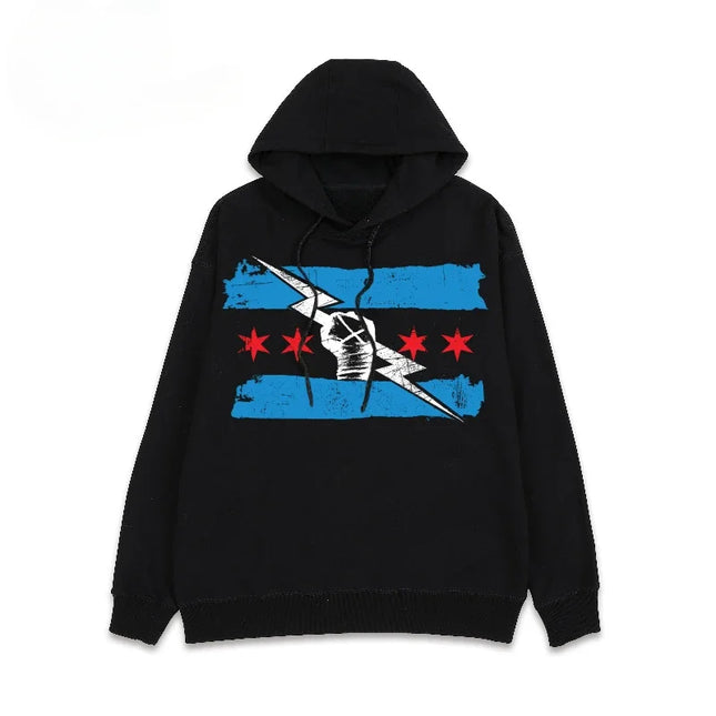 Men and Women Printed Hoodie Long Sleeve PUNK Series Oversized  American Fashion WWE New Tracksuit Loose Classic Simple