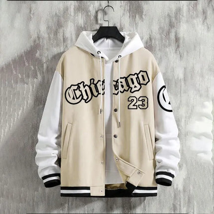 Men's Spring and Autumn Seasons Fashion Brand American Baseball Coat Loose Casual   Jackets for Men