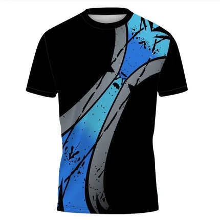 Hot Square Plaid Design T-shirt 3D Printed Outdoor Sports T-shirt Round Neck Short Sleeve Men's Summer Running Round Neck T-shir