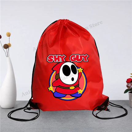 Super Mario Drawstring Bag for Men Women Anime Cartoon Portable Shopping Bags Fashion Simple Handbag Fitness Yoga Storage Pouch