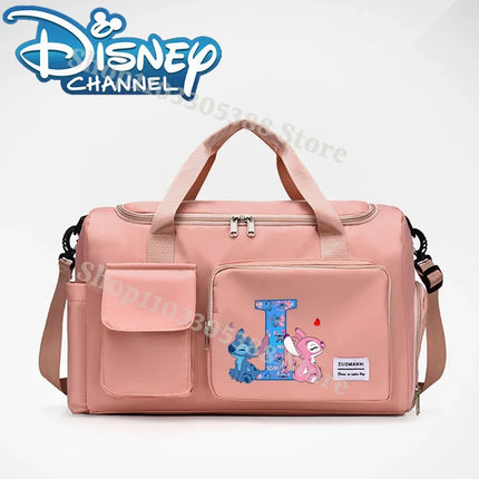 Disney Stitch High-capacity Traveling Bag with Shoes Box Anime Fashion Portable Luggage Bags Men Women Fitness Yoga Handbag Gift