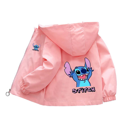 Kids labubu Clothes Autumn Baby Boys Girls Jacket Fashion Cartoon Stitch Print Outerwear for Kids Clothes Children Summer Coat