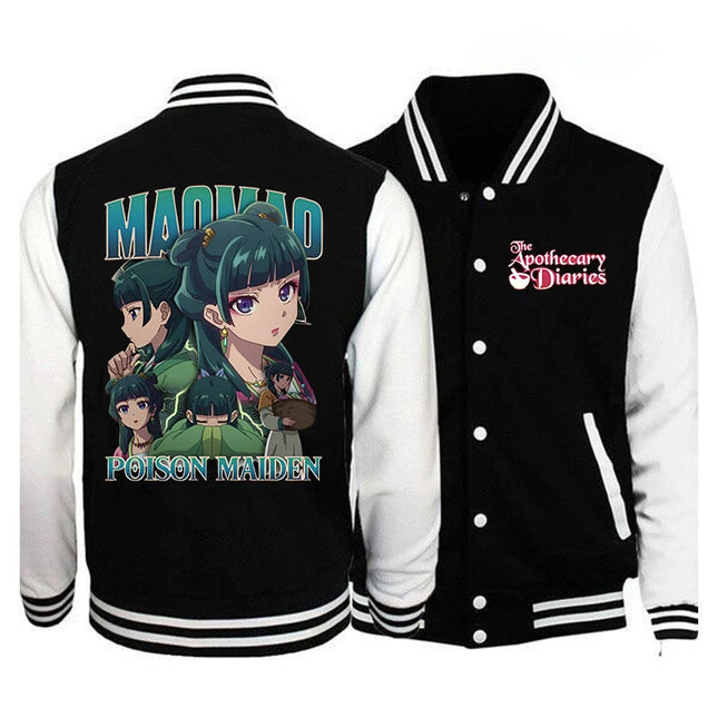 The Apothecary Diaries MAOMAO Printing Baseball Jacket Men Women Fashion Hip Hop Baseball Jersey Autumn Winter Casual Jacket