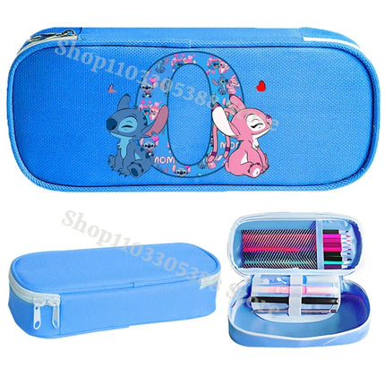 Disney Stitch Pencil Case for Students Anime High-capacity Letter A-Z Pen Bag Boys Girls Stationery Storage Box School Supplies