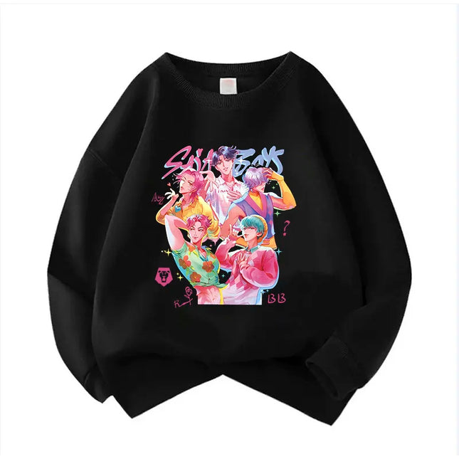 Crew Neck Kid Hoodie Movie Unisex Hoodies Manga Kids Kpop Demon Hunters Children's Sweatshirt Cute Tiger Hoody for Boys Girls