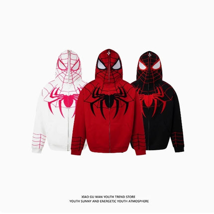 Marvel Spider-Man Parallel Universe Zipper Hoodie Men Women American Fashion Loose Ovesize Coat Autumn Lovers' Clothes Boy Gift
