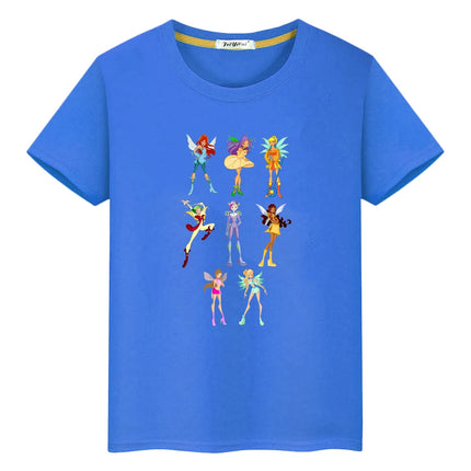 Winx print Cartoon 100%Cotton t shirt for kids boy 10year anime Short  pride tshirt Winx Cute Tops y2k girl clothes baby clothes