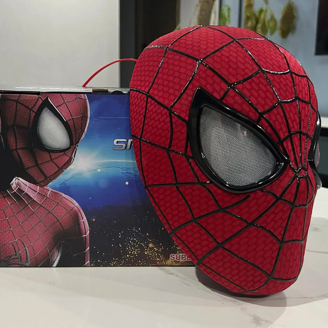 1:1 Marvel Spider Man Headgear Cosplay Moving Eyes Mask Spiderman Remote Control Elastic Mask Toys For Kids Halloween Gifts