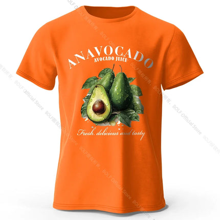 100% Cotton Fresh Avocado Tee - Minimalist Fruit Design Soft Comfortable Basic Top for Casual Everyday Wear