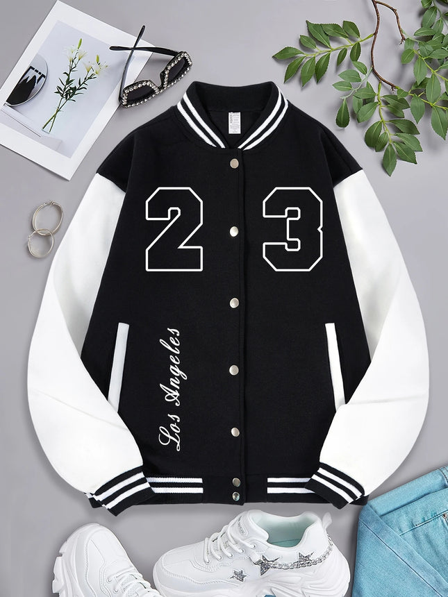 America Los Angeles Men Baseball Uniform Lucky Number 23 Hoodies Fleece fur-liner American Jacket Man Casual Spring Autumn Tops
