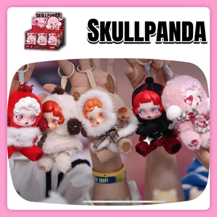 Skullpanda Winter Music Series Blind Box Cute Plush Doll Keychain Pendant Mystery Action Figure Toy Collection Desktop Decor Gif