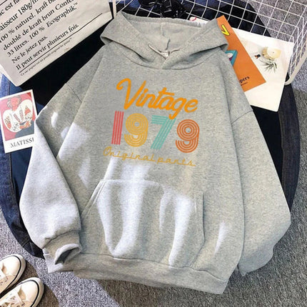 Premium hoodie New Autumn And Winter Fashion Long Sleeve Funny Vintage 1979 Printed Hoodies Casual Loose Sweatshirt Oversized