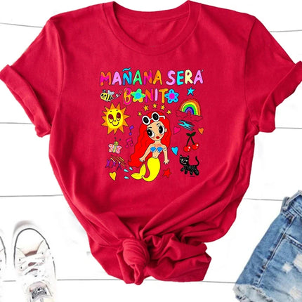 Manana Sera Bonito T-shirt Woman Short Sleeve Karol G Merch Music Tomorrow Will Be Nice Girl T Shirt Loose Casual Tee Streetwear
