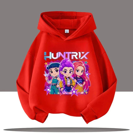 KPop Demon Hunters Hoodies Baby Girl Boy Clothes Fashion Casual Hooded Sweatshirts K-Pop Demon Hunters Pullover Kids Outfits Gif