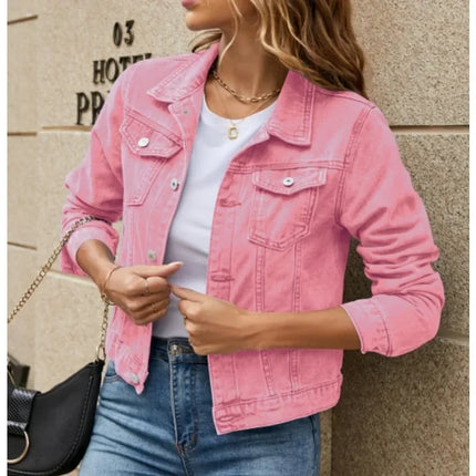 New Long Sleeve winter Slim White Black Jeans Top For Women Solid Denim Jacket Women Short Overcoat Ladies Jackets Tops