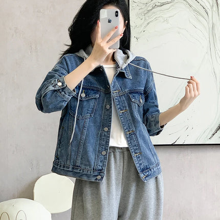 Denim Jacket Women 2024 Autumn Winter New Fashionable Blue Jeans Jackets Hooded Jacket Women Streetwear Coat Women Hot Sale