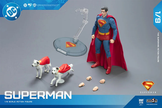 2025 Original Fondjoy David Corenswet Superman Action Figure 1/9 New Superman Figure PVC Joint Movable Kid Toy Boy Gift