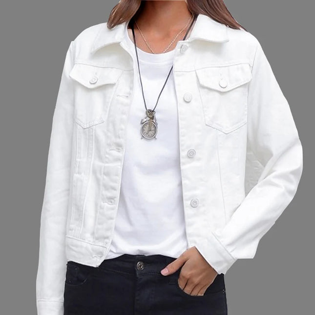 High Quality Jeans Jacket Coats Short Denim Jacket Chaqueta Mujer Casaco Jaqueta Candy Color Casual Autumn Women Feminina Female