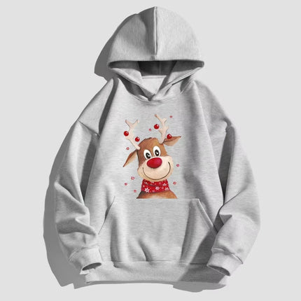 New Christmas Deer Hoodies Print Men Woman Fashion Cotton  Streetwear Hooded Sweatshirts Harajuku Pullovers Unisex Tops Clothing