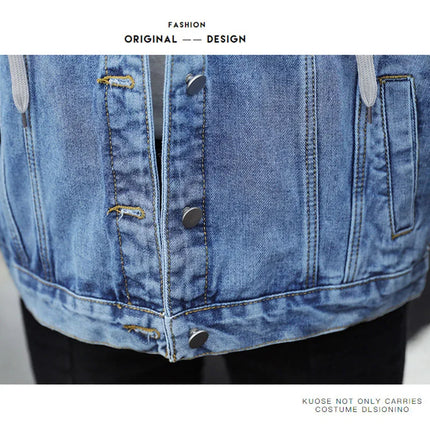 Denim Jacket Women 2024 Autumn Winter New Fashionable Blue Jeans Jackets Hooded Jacket Women Streetwear Coat Women Hot Sale