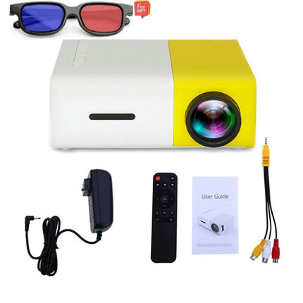 Home Theater YG300 Mini Projector Support 1080P Decoding Built-in Audio LED Projector for Smartphone Notebook 3D Glasses As Gift