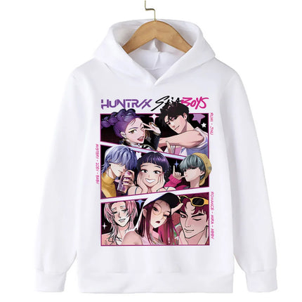 Halloween KPop Demon Hunters Hoodies Children Clothes Kid Girl Boy Cartoon Sweatshirt Hoody Baby Casual Top Streetwear