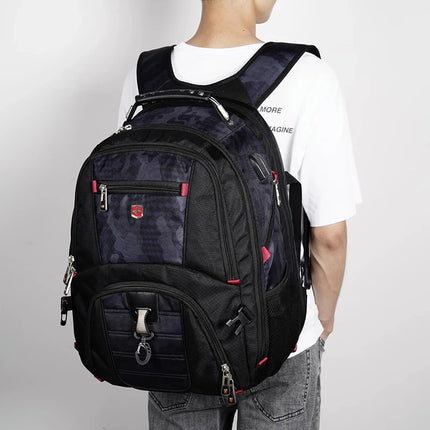 Waterproof Large Capacity Travel Backpacks for Men Anti Theft 20 Inch Laptop Backpack 17 Inch USB Charging School Bag Mochila