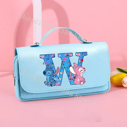 Disney Stitch High-capacity Pencil Case Students Letter A-Z Printed Pen Bags Boys Girls Stationery Storage Box School Supplies
