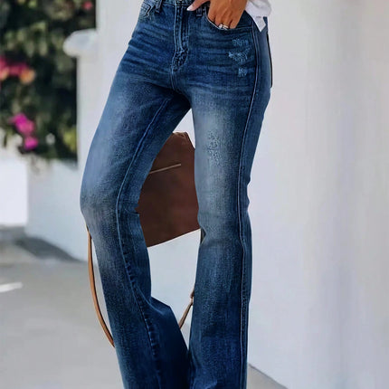New hot women's horn jeans high waist slimming Denim pants