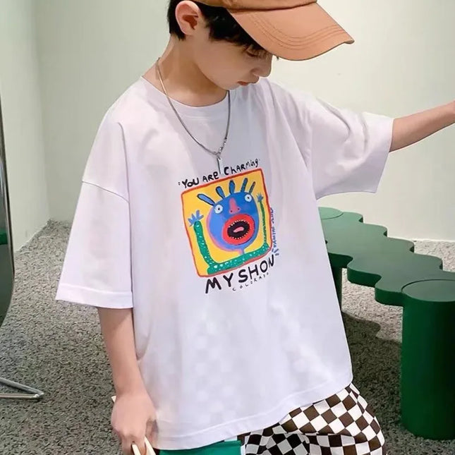T-shirts For Baby Tshirt Infant Tops Children's T-shirt Korea Korean Summer Clothes Tee Short Sleeve Boy Tees Kids Boys Boy's