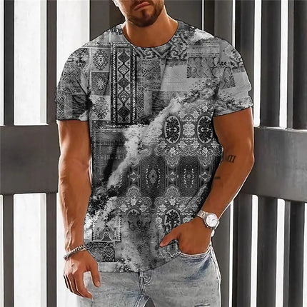 Summer Fashion National Characteristic Clothing Printed Men's And Women's Casual Round Neck Short Sleeve Hip Hop Street T-shirt