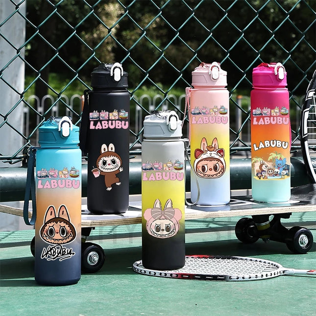 750Ml Cartoon Printed Water Bottle Teenger Student Drinking Portable Cartoon Large Capacity Outdoor Sport Water Cup Kid Gift