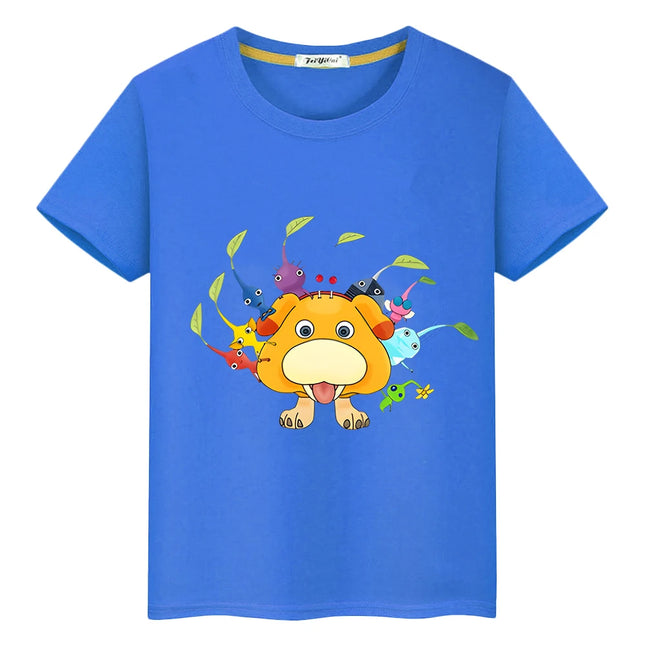 boy girl Print T-shirt Pikmin cartoons 100%Cotton Short pride tshirt Summer Cute Tops Tshirt anime Tees y2k clothes kid Day gift