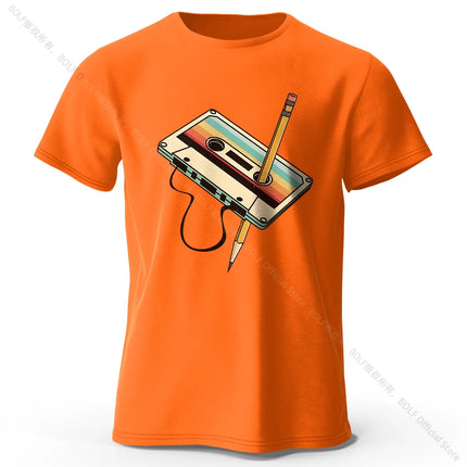 Men's Summer Essential 100% Cotton Printed T-Shirt, Soft & Breathable Round Neck Short Sleeve Tee, Unisex Casual Wear