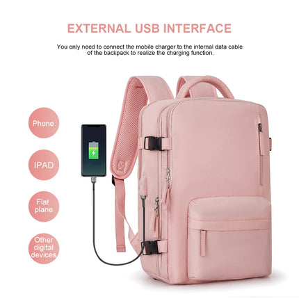 Large Waterproof Travel Backpack for Men 15.6 Inch Notebook Backpack Women USB Charging Business Laptop Backpack Outdoor Mochila