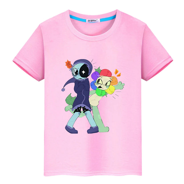 100%Cotton t shirt for kids boy 10year Dandys World print anime Short Tees Cartoon Tops pride tshirt y2k one piece girls clothes