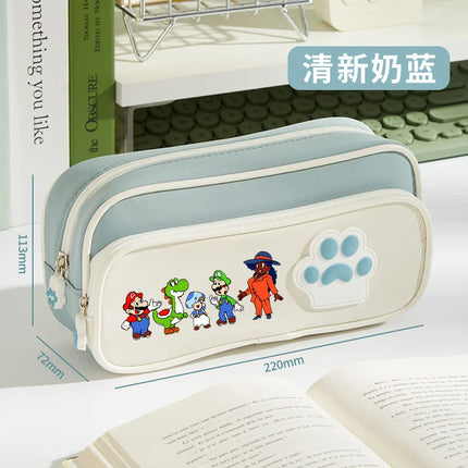 Super Mario Dog Claw Large Capacity Pencil Case Anime Cartoon Fashion Stationery Storage Bags Boys Girls Cute Pen Box Gifts
