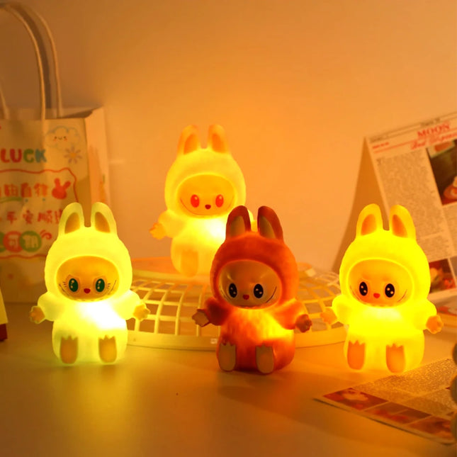 Glowing Night Light labufufu - Cute Glowing Anime Bedside Lamp, Kids Room Decor Mood Lighting，Children's Gift