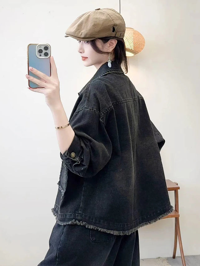 Max LuLu 2025 Spring Vintage Design Clothes Womens Fashion Denim Jackets Ladies Loose Classic Coats Casual Patchwork Outerwear